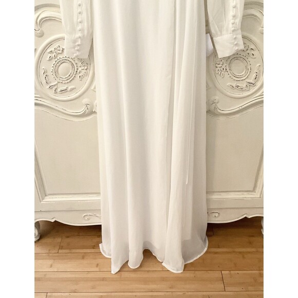 Lulus My Whole Heart Dress Women's S White Maxi Long Sleeve Wrap NWT - Picture 8 of 14